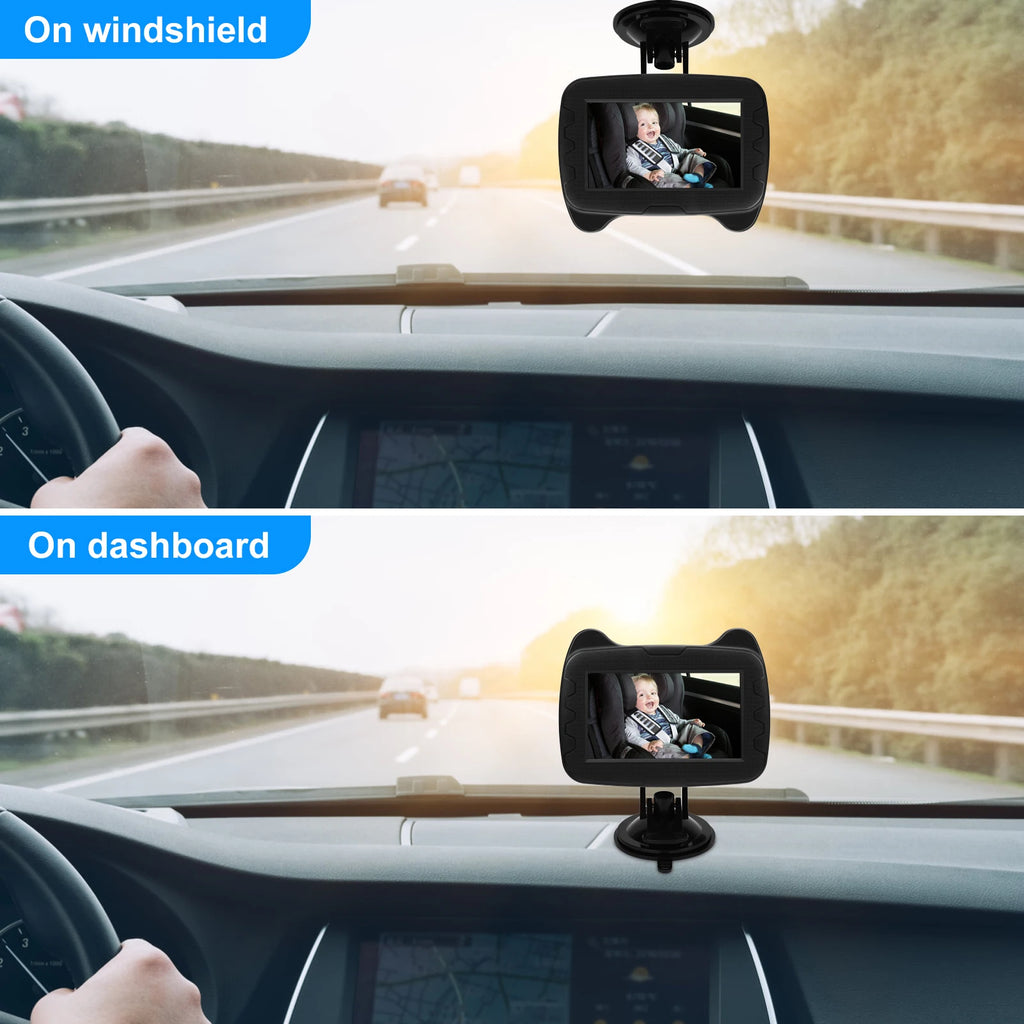 Baby Car Mirror with 4.3" Night Vision Function Display 1080P Safety Car Seat Camera with Wide Crystal Clear View Easily Observe