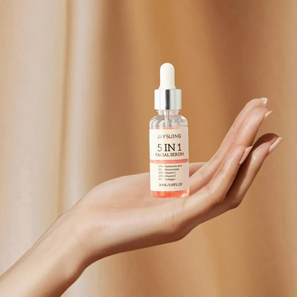 5 In 1 Face Serum Vitamin C Moisturizing Whitening Anti Wrinkle Aging Niacinamide Hyaluronic Acid Facial Serum SkinCare 30ml