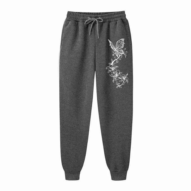 Fashion Floral & Butterfly Print Sports Pants Women's High Quality Pants Jogging Pants Women's Leisure Fitness Jogging Pants