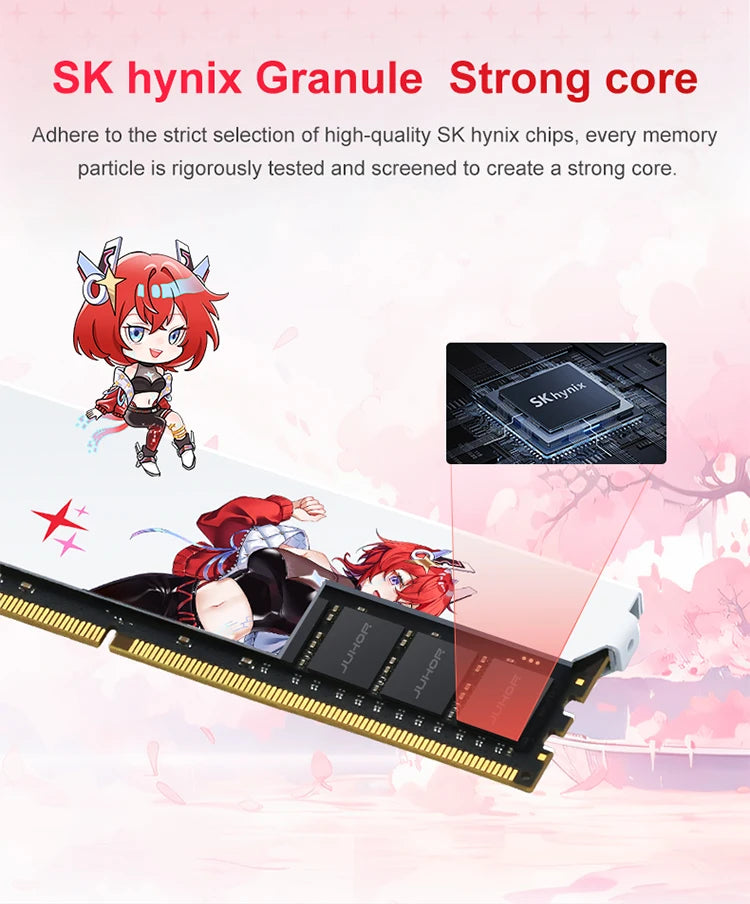 JUHOR DDR4 8GB 3200MHz CL16 High Performance Desktop Memory