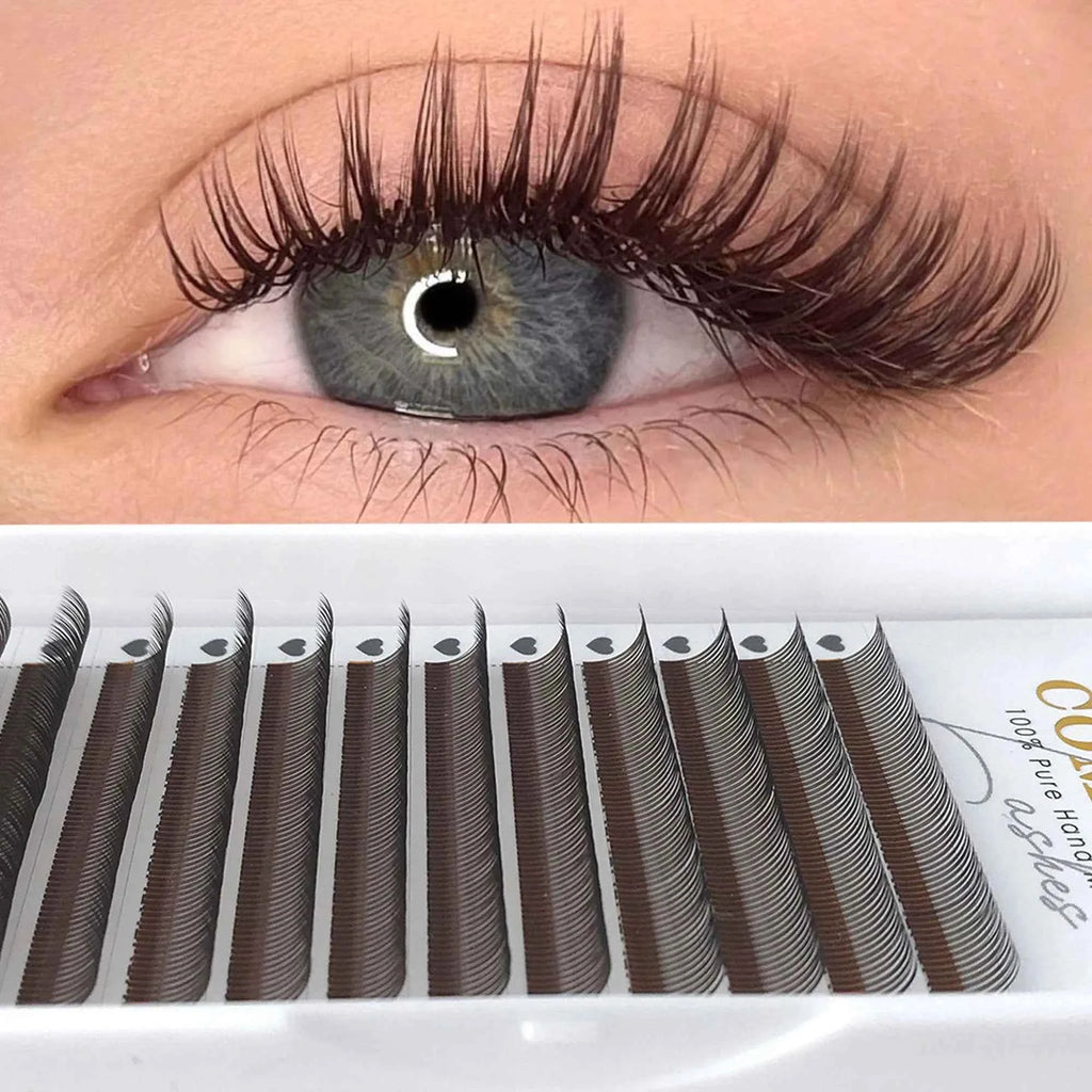 12Rows 5D Flora Fairy Eyelashes Extension Brown Black Premade Spikes Volume Fans Fairy Flora Mink False Lash DIY Makeup