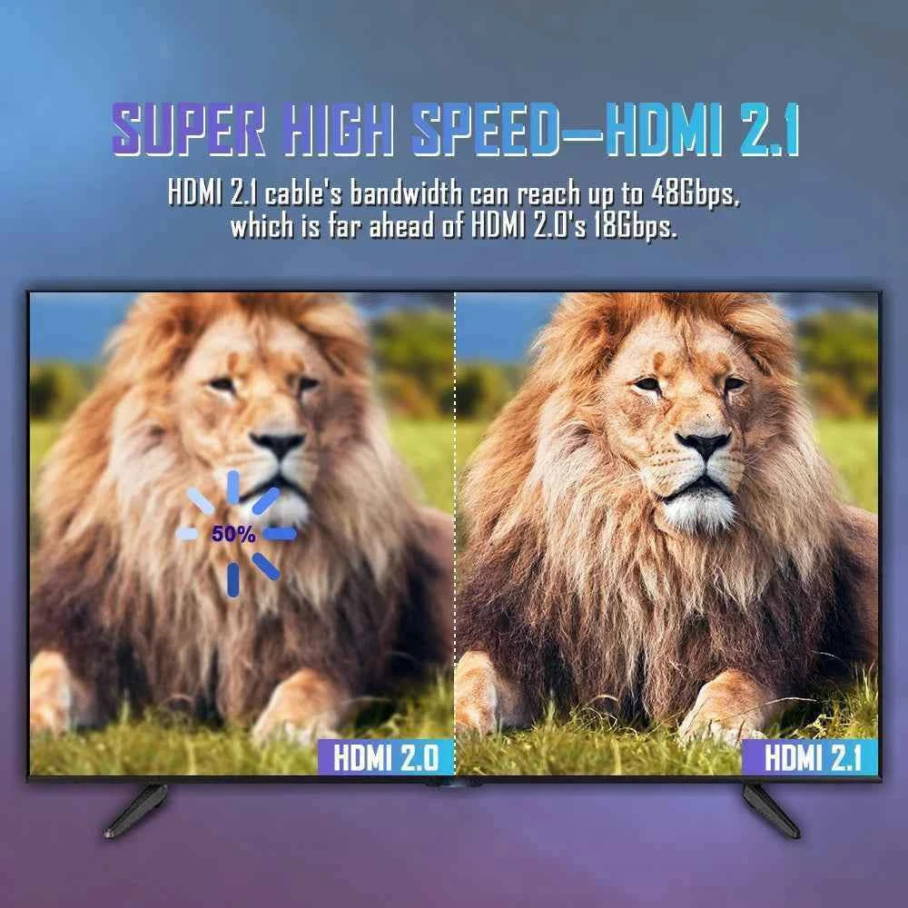 HDMI Cable 8K@60Hz 4k@120Hz HDMI-compatible Cable 18Gbps High Speed2.0 Braided Cord for TV PC Laptop TV box PS5 1M 2M 3M