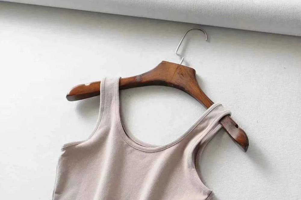 sexy women summer crop tops sleeveless short cotton u collar knitted bar