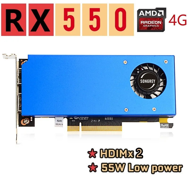 SRhonyra Low Profile Graphics Card 4GB GT730 RX550 GT1030 GTX1050 GTX1050Ti Half Height PCIe Video Card For SFF Thin ITX HTPC