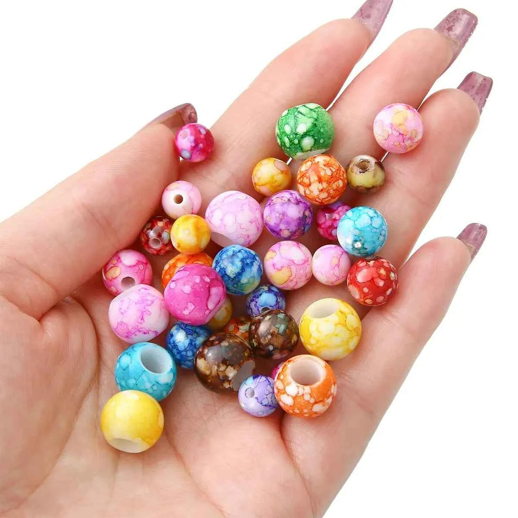 100 Pieces Of Crystal Flower Circular Acrylic Bead Diy Bracelet Necklace Earrings Bracelet Accessories Materials