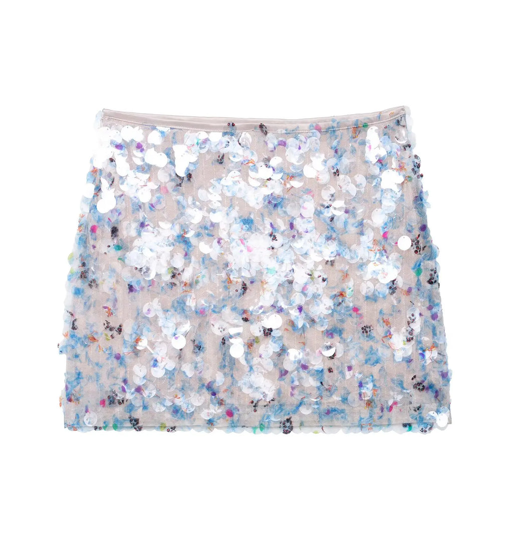 Sexy Woman Sequins Skirt High Waist Versatile Slim Mini Slim Skirts Zipper 2025 Summer Beach Style Women's New Skirt Y2K