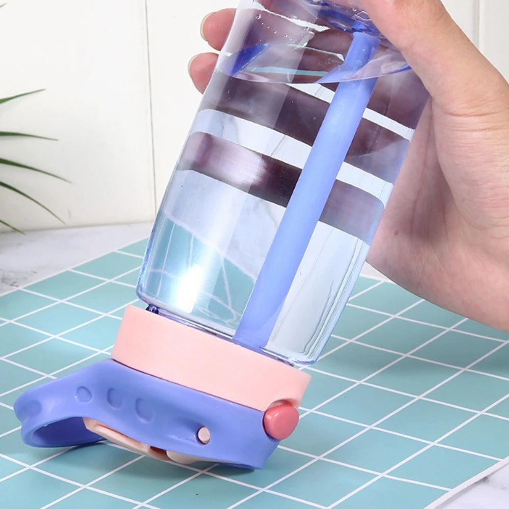 480ML Water Bottle With Straw Portable Plastic Bottles Outdoor Leakproof Cup Kids Girls Summer Cold Water Juice Drinking Bottle