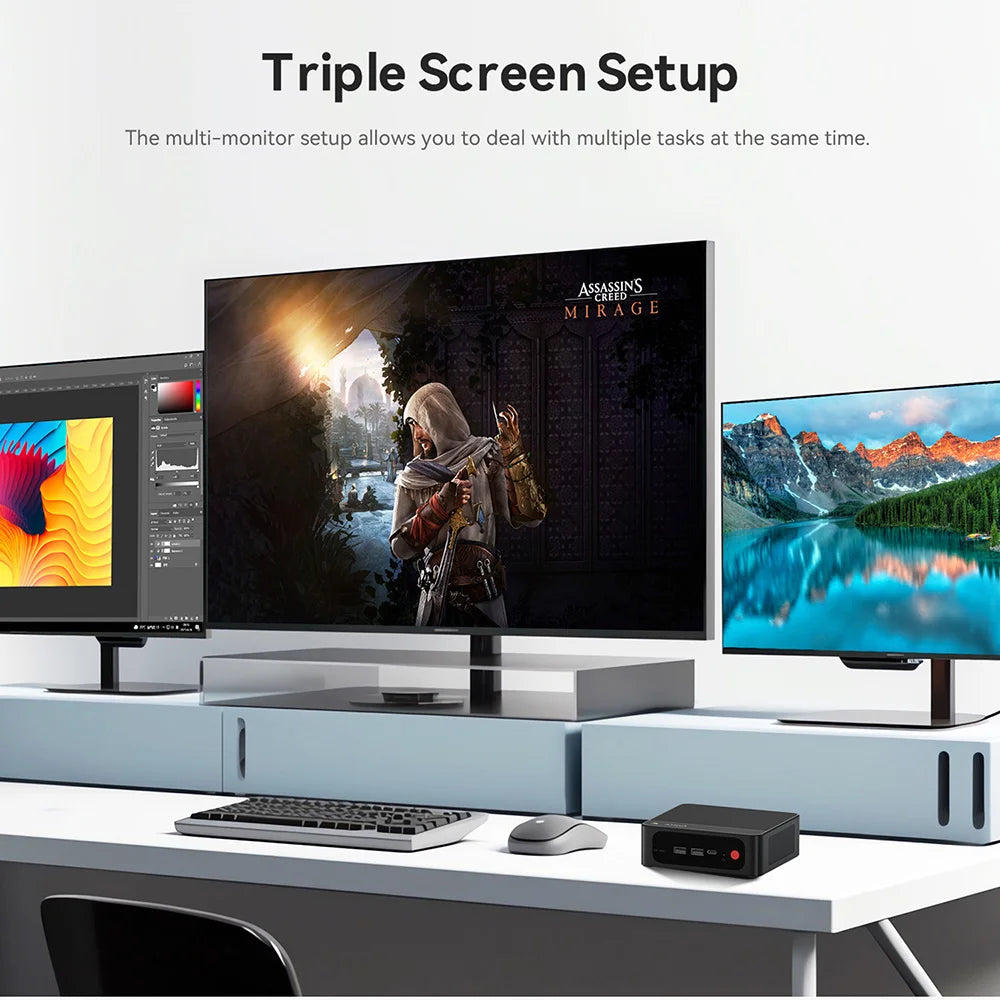 Beelink Ryzen 7 SER5 MAX 6800U SER5 MAX 7735HS 6800U Mini PC AMD DDR4 24GB RAM 500GB 24G1T SSD WiFi6 4K Desktop Computer