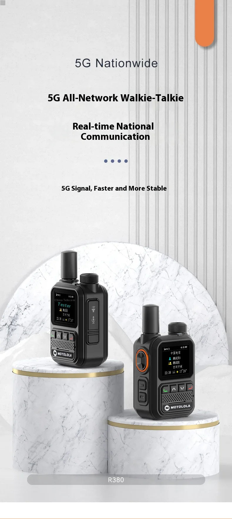 MOTOLOLA POC Radio Nationwide Intercom 5G GPS Dual SIM 5000KM Network Walkie Talkie Handheld Long Range Two Way Ham Radio
