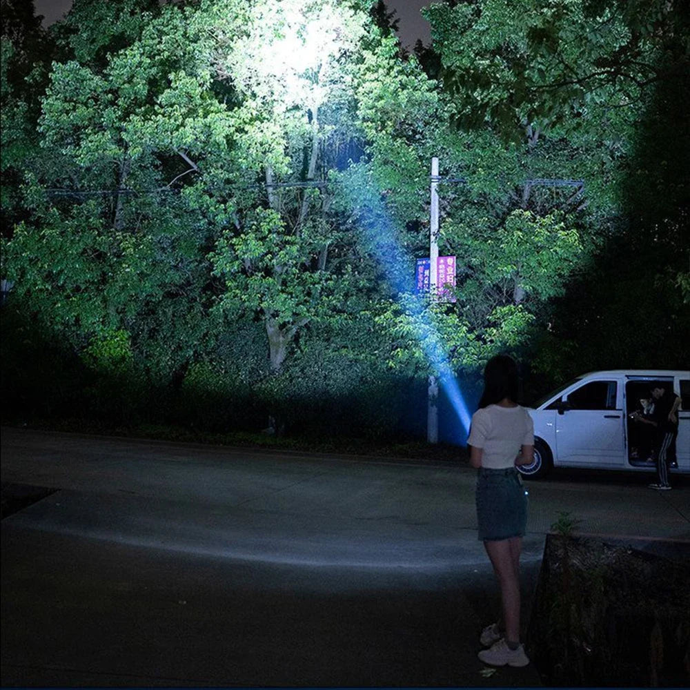 High Power Led Flashlights Very Strong Tactical Torch with Clip 6 Modes USB Rechargeable Camping Fishing Emergency Zoom Lantern