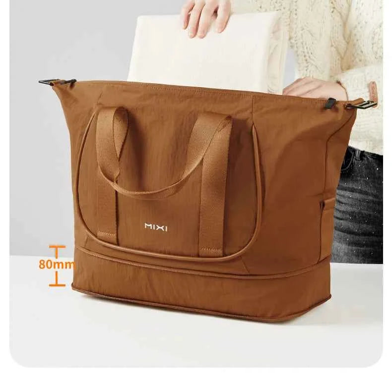Mixi Travel Bags Women Large Size Capacity Sports Fitness Storage Bag Foldable Duffle Suit Bag For Shoulder Bag Handbag M3020