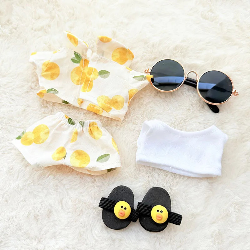 Swimsuit Beach Diving Surfboard for 15/17cm Labubu Glasses Swimming Circle for Labubu V1/V2/V3 Doll Clothes Outfit Accessories