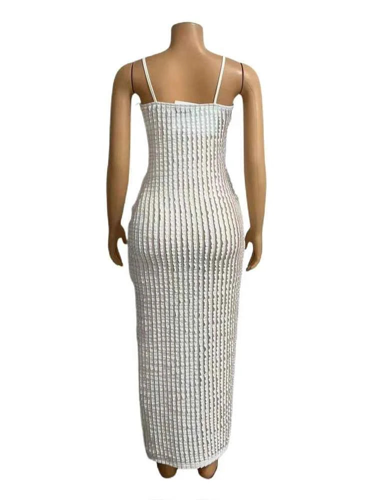Weird Puss Patchwork Appliques Dress Women Sleeveless Sexy Backless 2025 Spring Summer Vacation Beach Stretch Party Long Bodycon