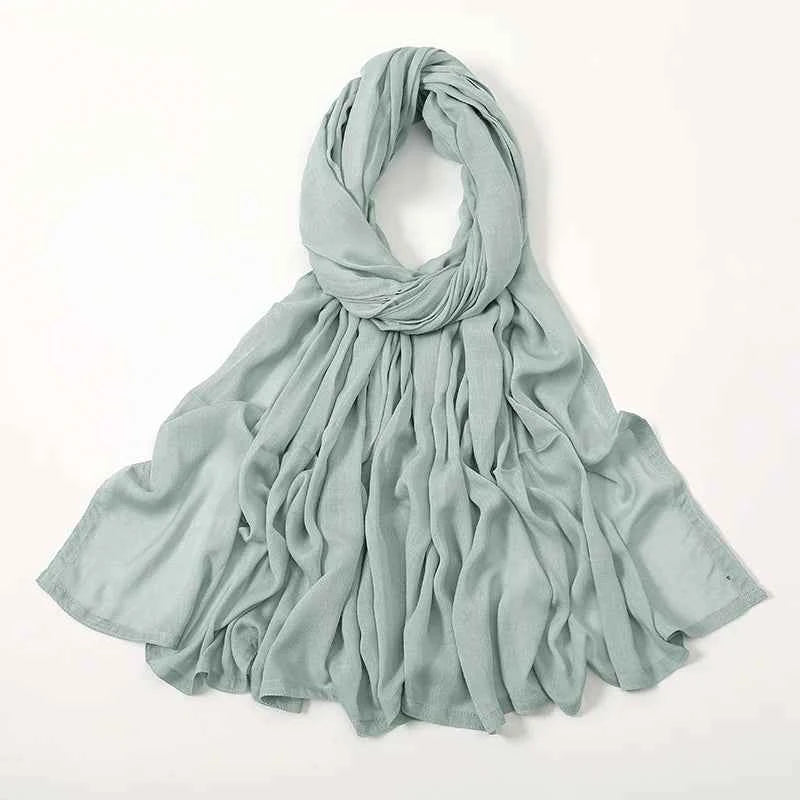New Muslim Hijabs for Women Scarf Thin Plain Shawls Femme Musulman Soft Viscose Rayon Headscarf Islamic Turban Headband 190x85cm