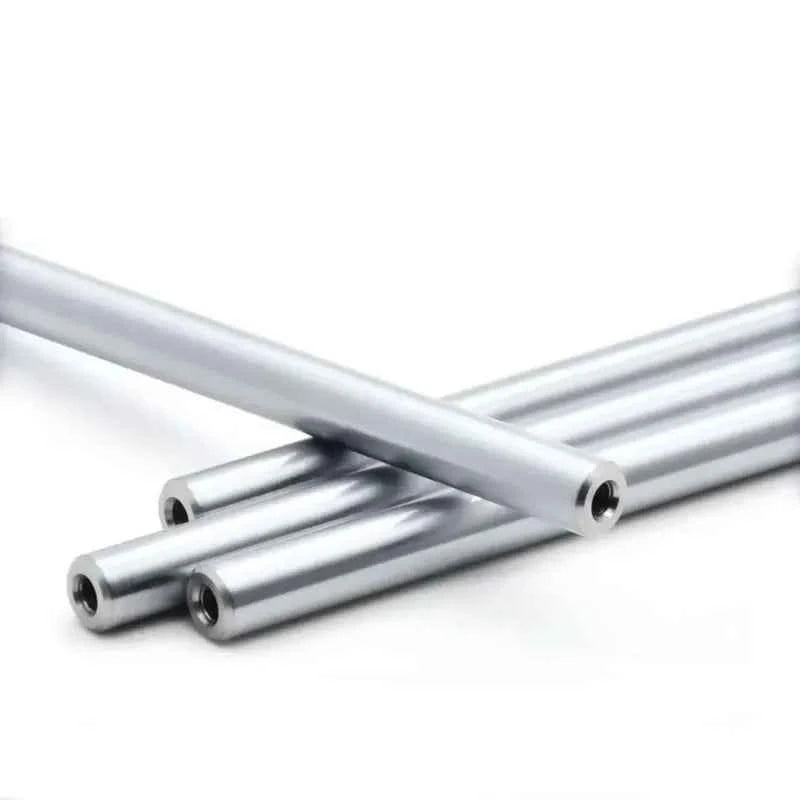 2PCS linear shaft Length100-1000mm OD8/10/12/16/20/25mm with two ends of M4/M5/M6/M8 thread hole depth of 8-16mm Chromed Harden