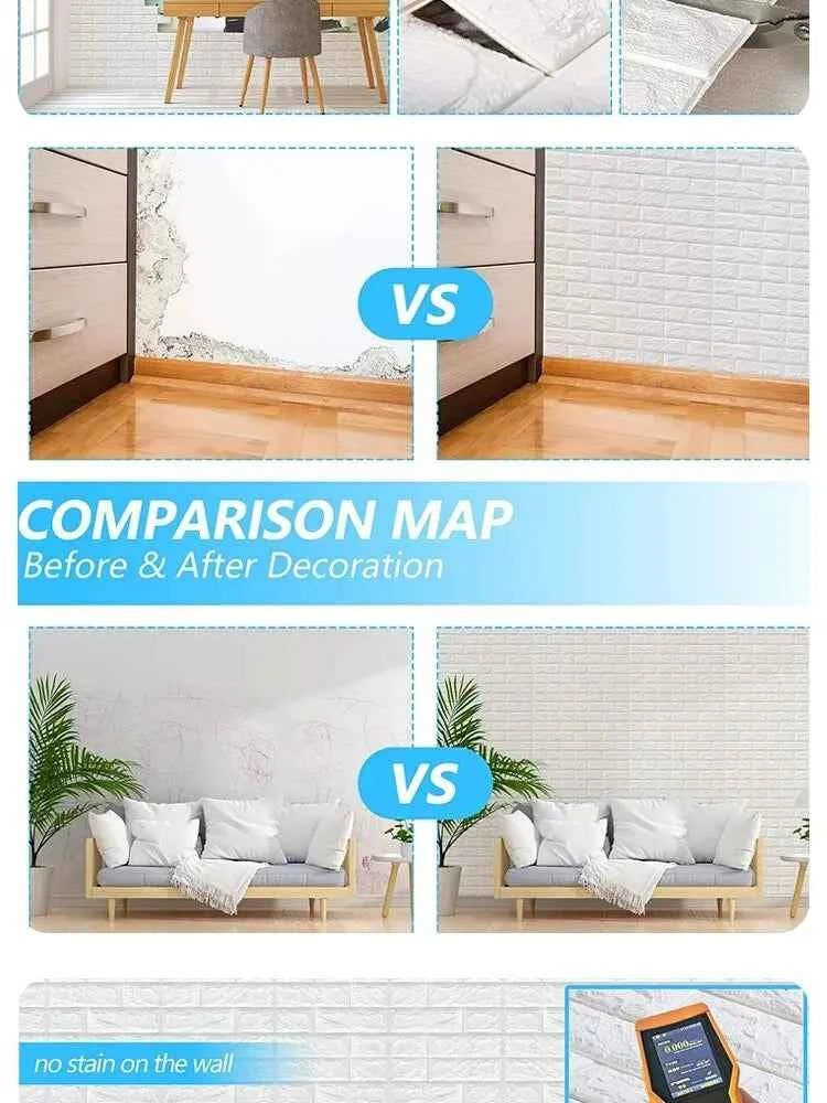 3D Three-dimensional Wall Stickers Self-adhesive Wallpaper Anti-collision Decorative Stickers 10pc