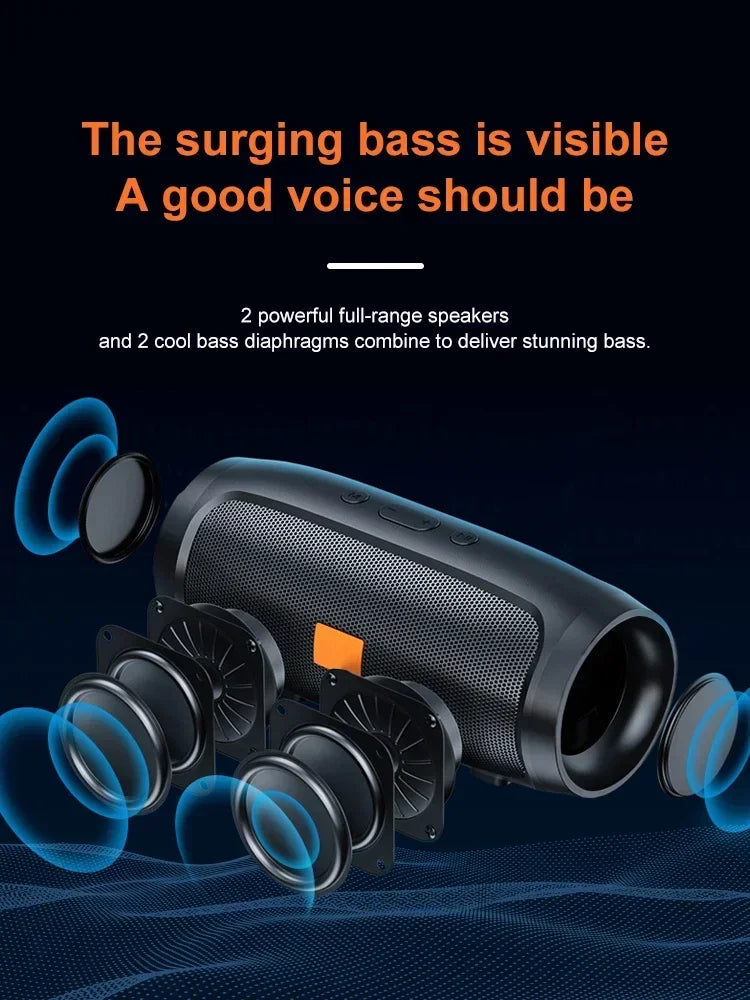 Bluetooth Speaker Dual Speaker Stereo Outdoor Tfusb Playback Fm Voice Broadcasting Portable Subwoofer 5.0 Wireless Speaker