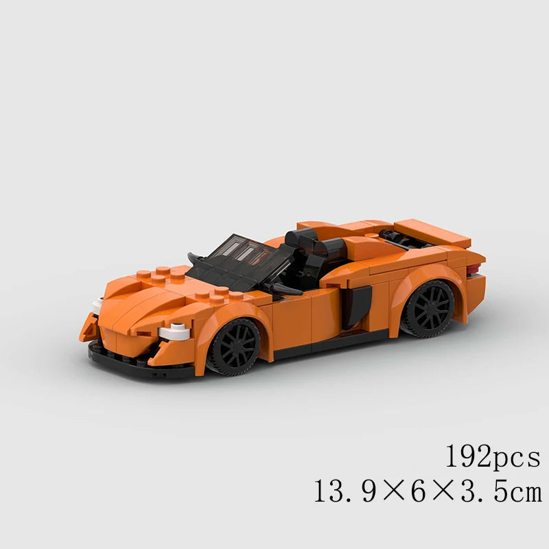 MOC Car Speed RX7 AE86 Chiron R8 Creative Racing Vehicle Model Building Block Super Race brick City Rally Sport Toy Technical