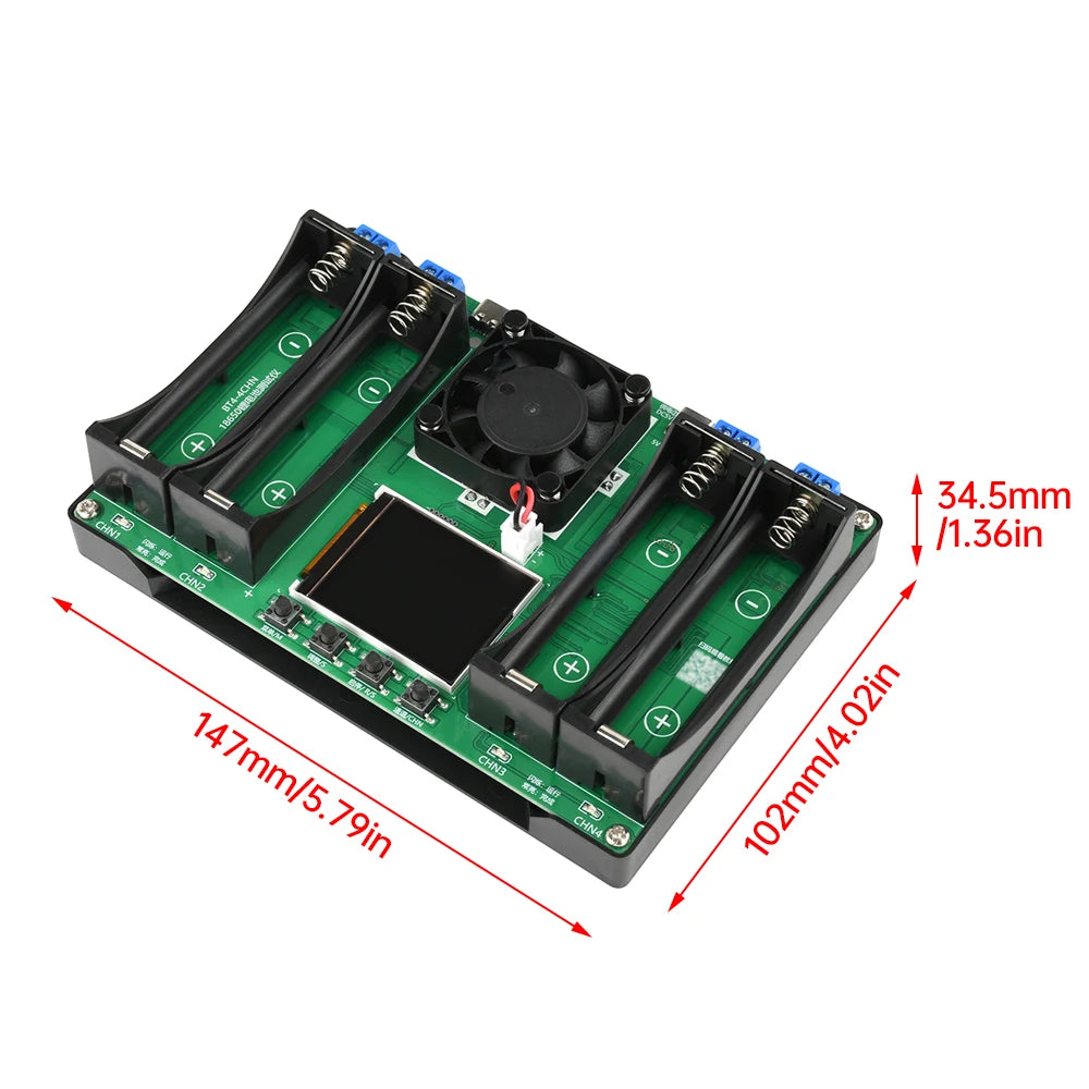 18650 Lithium Battery Capacity Tester MAh MWh Internal Resistance Tester Auto Charging and Discharging Module Power Detector