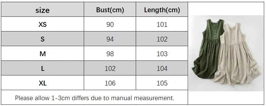 2026 New Women's Cotton Linen Sleeveless Dress Casual V Neck Button Down Loose Midi Dresses for Summer Women's Casual Dresses