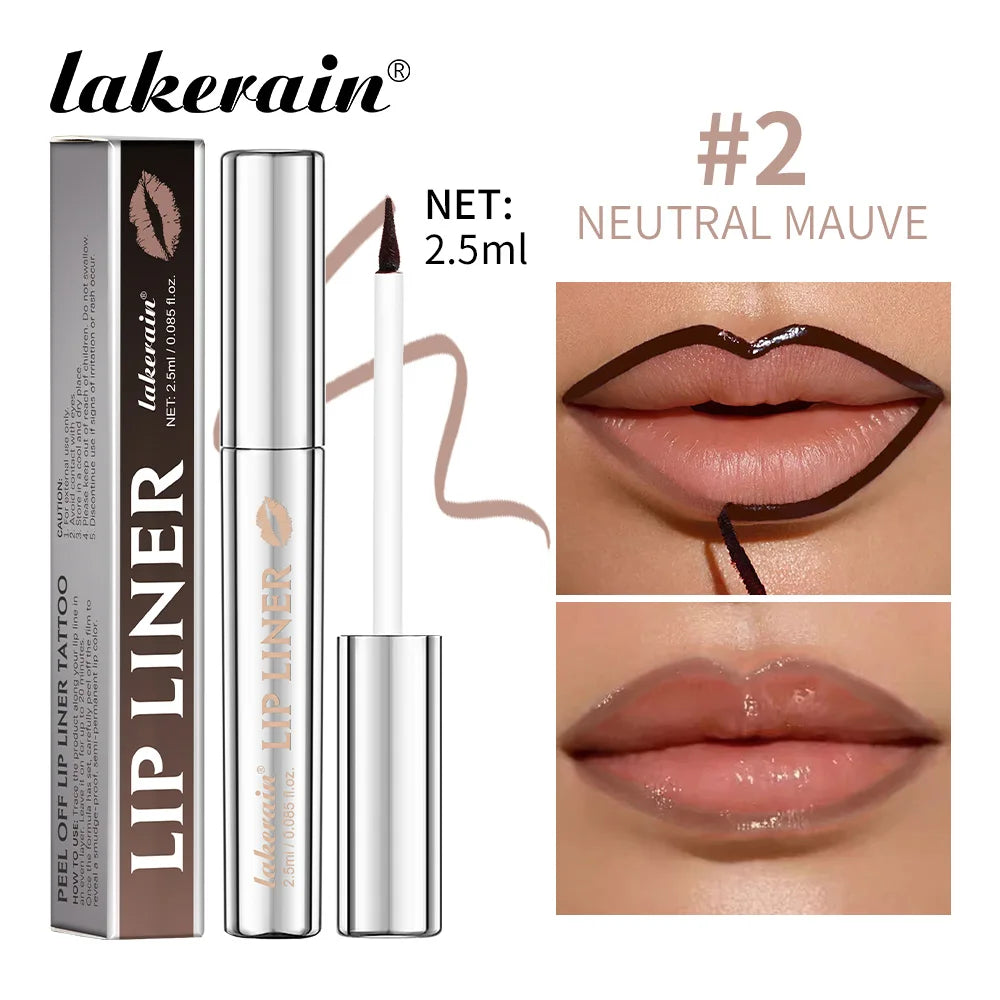 2Neutral Mauve Color Peel Off Lip Liner Tattoo – Long-Lasting Waterproof Color