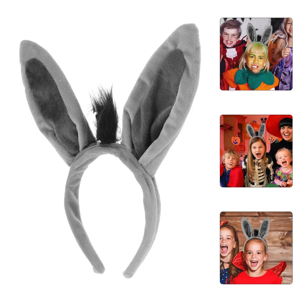 1Pc Donkey Ears Headband Cute Hairband Animal Costume Donkey Ear Hair Accessories For Party Halloween Cosplay Headbands