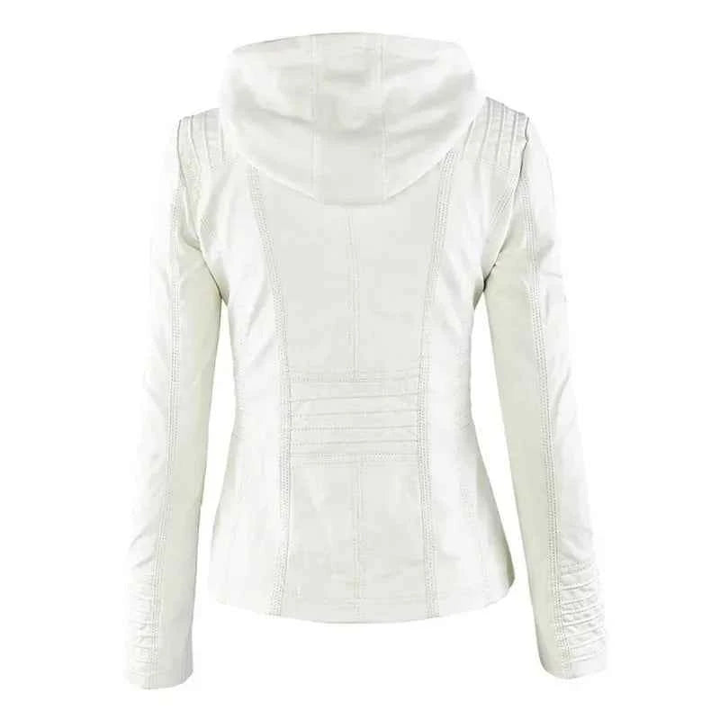 Gothic Faux Leather Jacket Women Coat 2025 Hoodies Winter Autumn Motorcycle Jacket Black Outerwear Leather PU Basic Jacket Coat