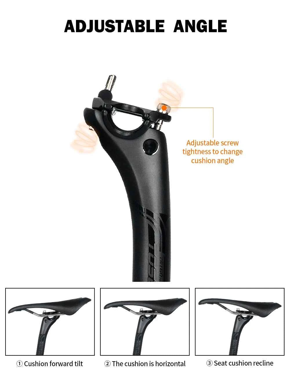 TOSEEK Carbon Seatpost 27.2 31.6mm Length 400mm Matte Black MTB Road Bike Seat Post Seat Tube Bicycle Parts MTB Carbon Canoe