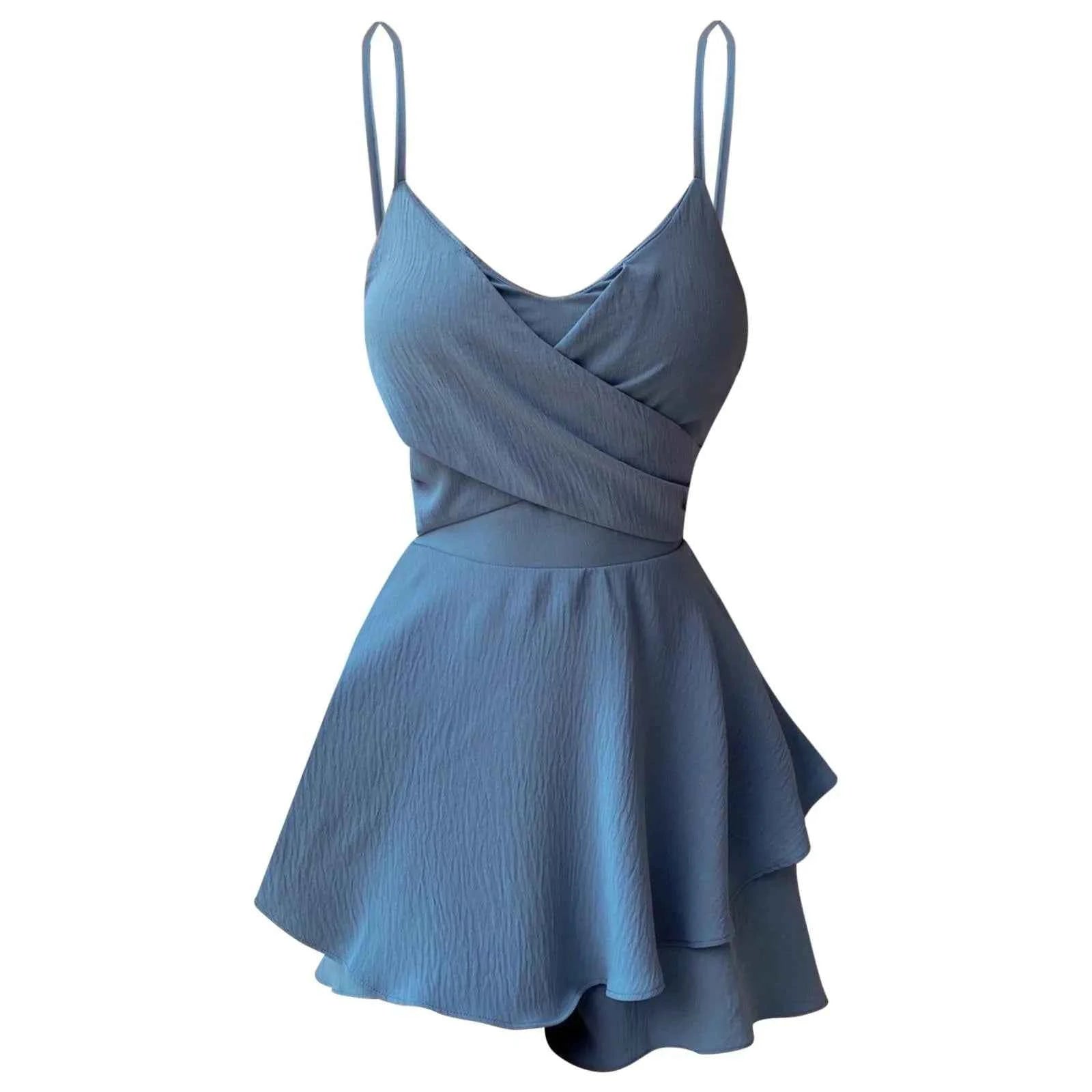 Summer Dresses Sexy Outfits 2023 Plus Size Solid Color Suspender Sexy Summer Dresses Female Vintage Casual Beach Dresses
