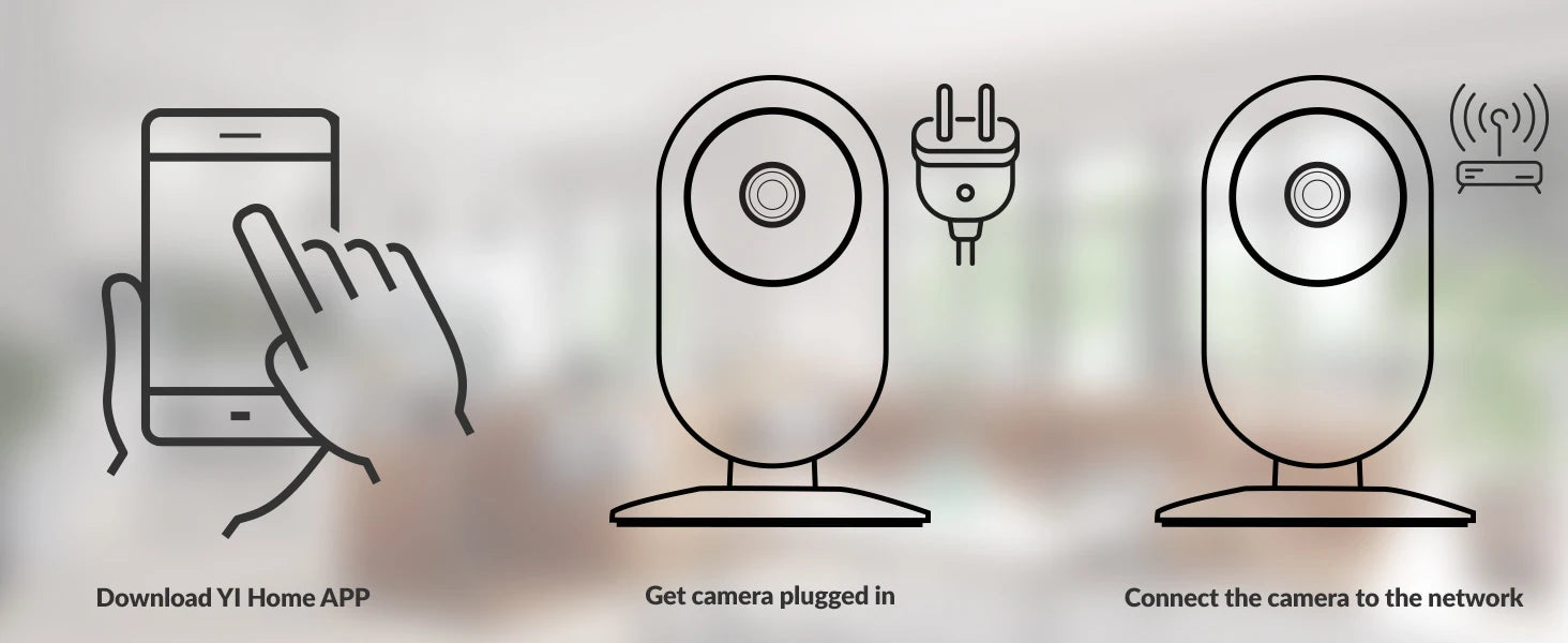 YI Pro 3pc Kits 2K Home Camera Wi-Fi IP Security Surveillance Smart System with Night Vision Baby Monitor on iOS, Android App