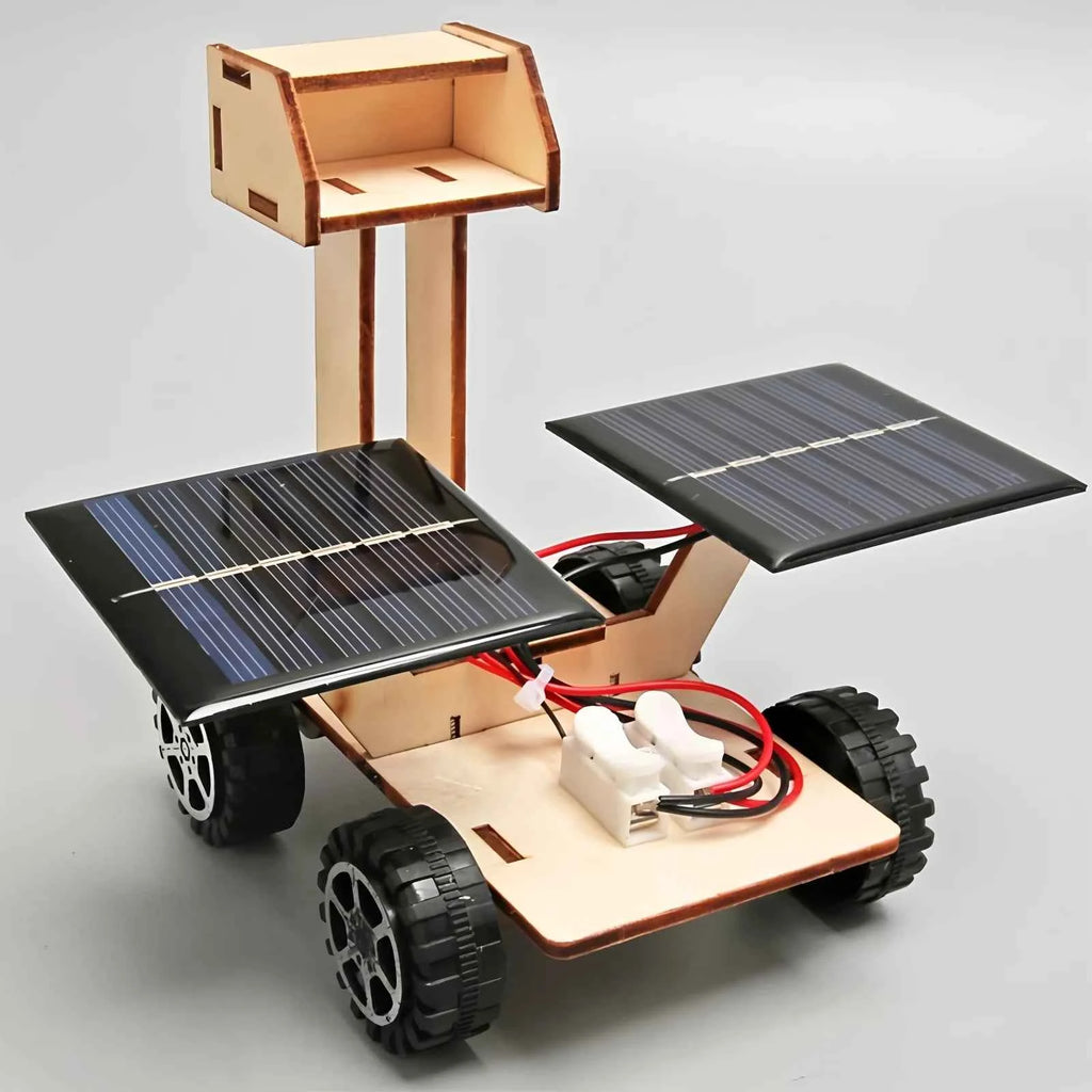 Solar Car Lunar Exploration Vehicle Children's Diy Hand-Assembled Model Diy 3d Wooden Puzzle Science And Education Toys