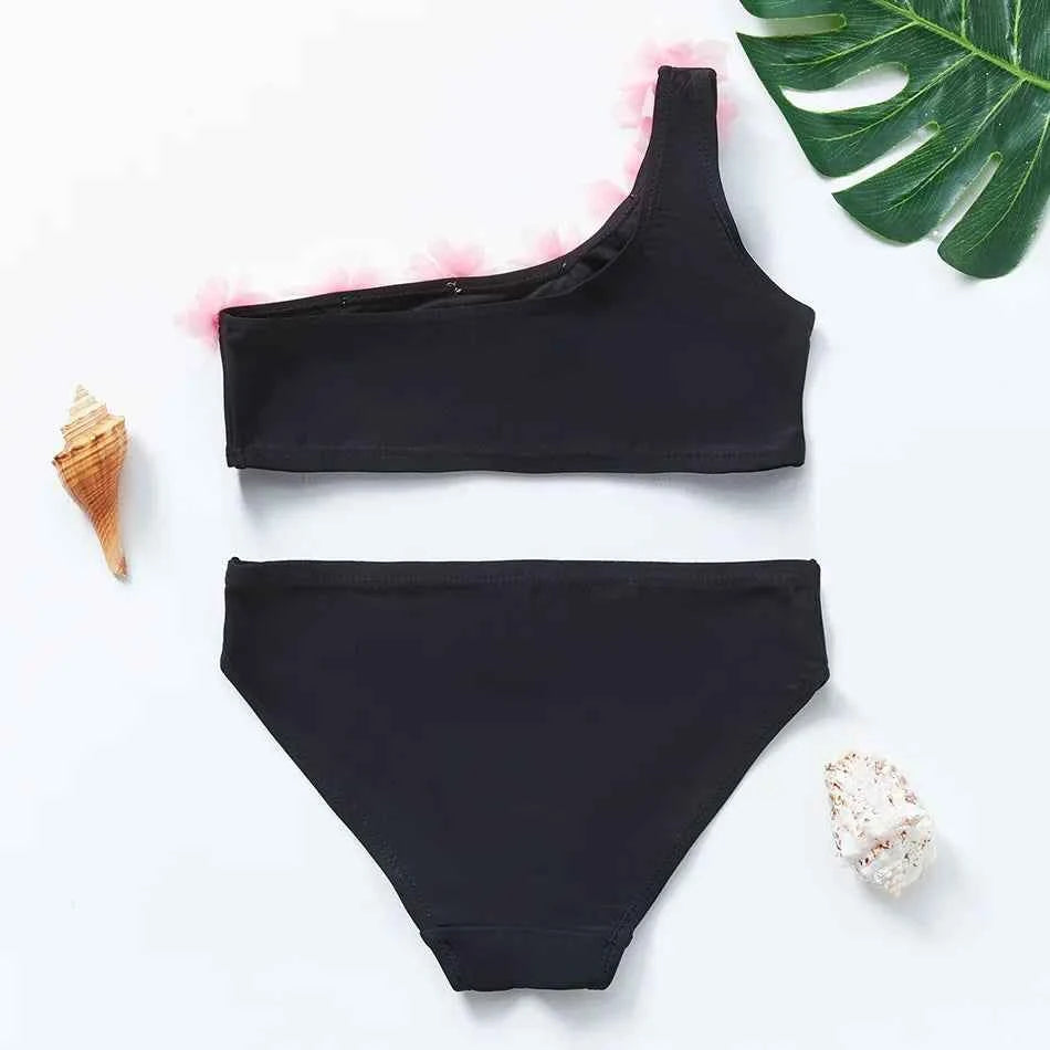 2-10Y New Fashion Kid Rainbow Design Bikini Set Lovely Two Pieces Child Swimwear Cute Girl Flouncing Swimsuit Summer Beachwear
