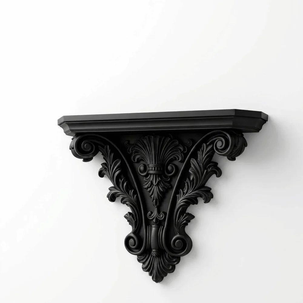 Durable 3D Printing Floating Shelf Unique Carving Gothic Wall Decor Decorative Retro Wall Mounted Shelves Goth Home Decor