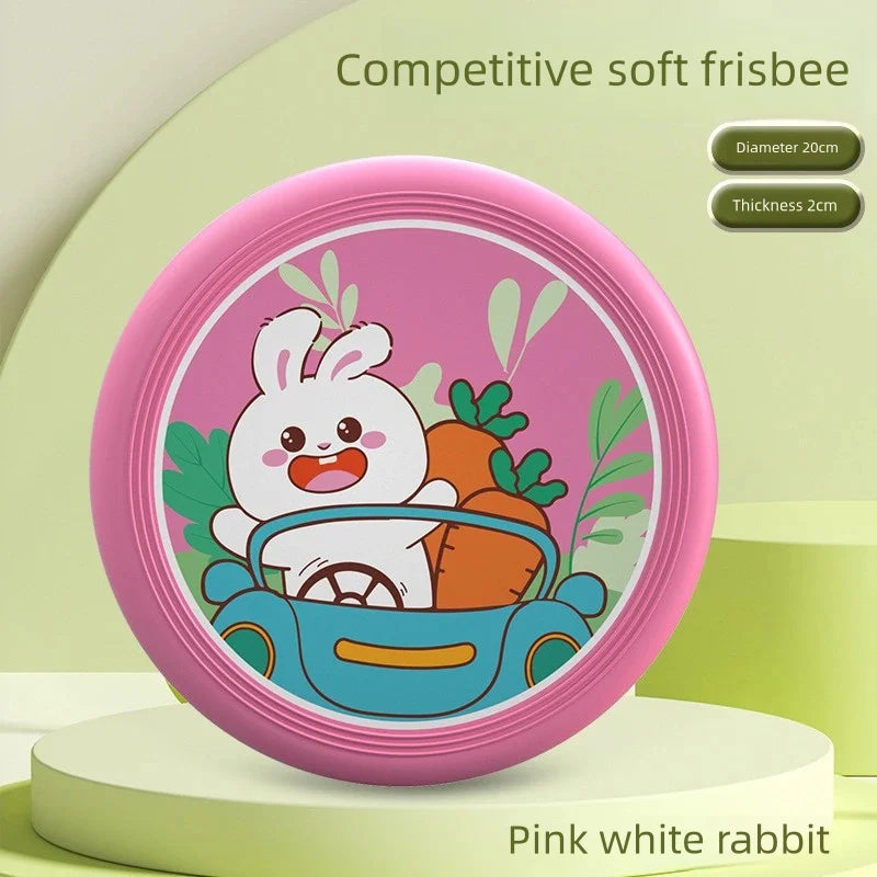Kids Soft Rubber Frisbee Cartoon Flying Disc Safe Outdoor Sport Toy Parent-Child Game for Boys Girls Beach Backyard Family Play