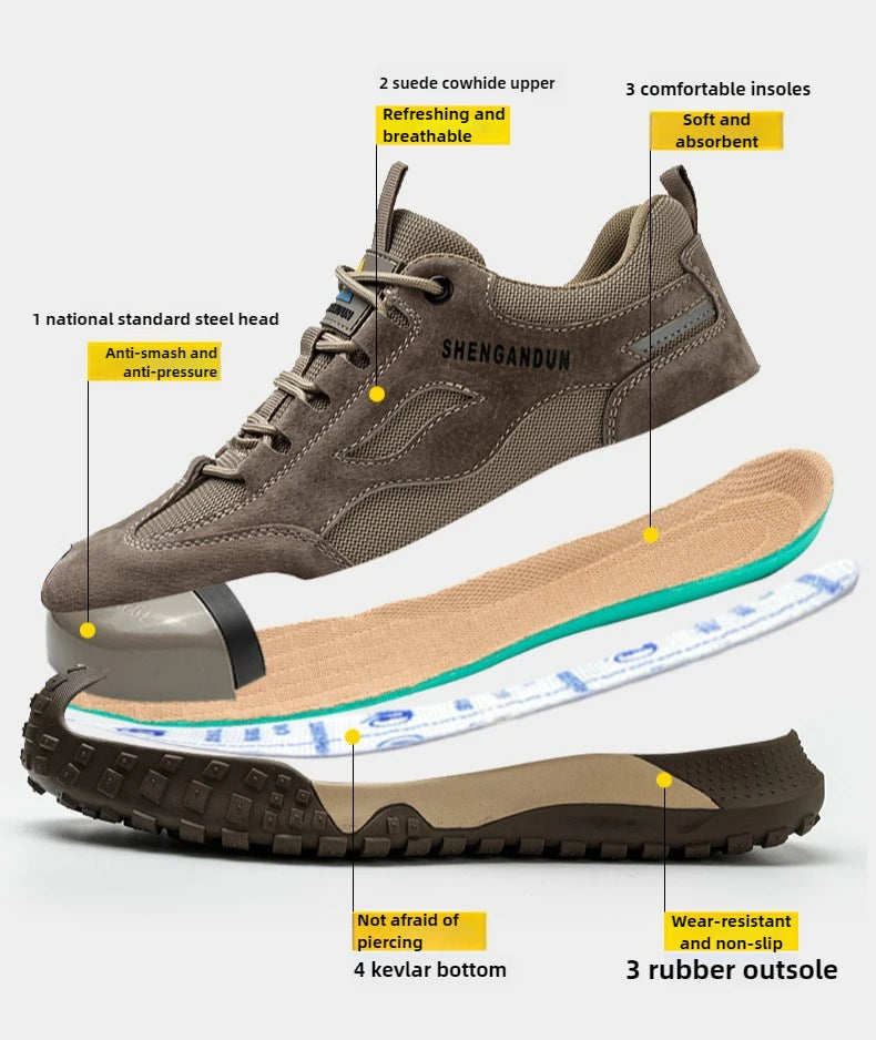 Anti Smash working shoes with steel toe Anti Puncture industrial Safety Shoes men Anti Scalding safety boots for electrician