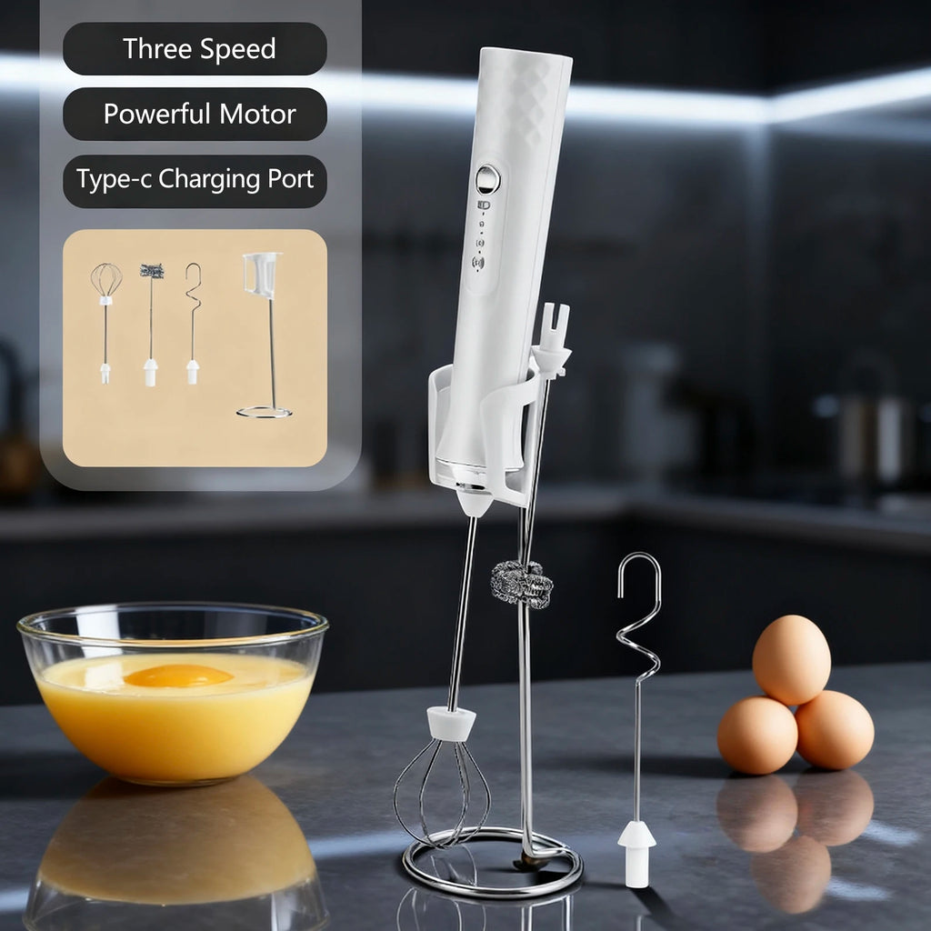 Milk Frother Wand Coffee Frother Handheld Foam Maker For Latte Rechargeable Electric Milk Frother Handheld Drink Mixer Gift Idea