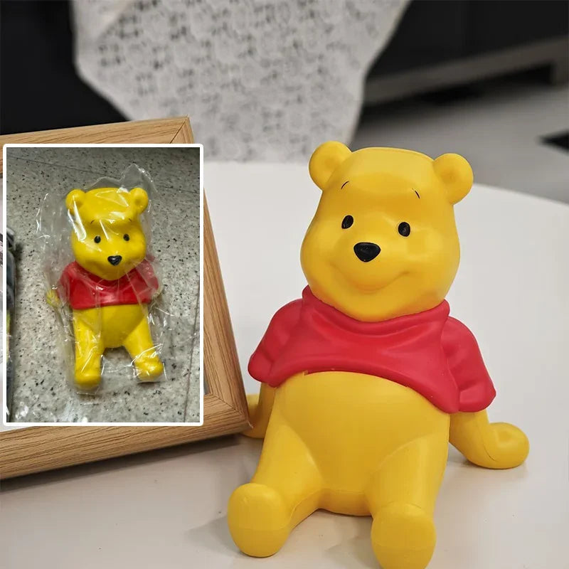 Funny Winnie The Pooh Phone Stand Holder for Desk Cute Bear Shape Universal Tablet Stand Dorm Room Decor Study Binge Watching
