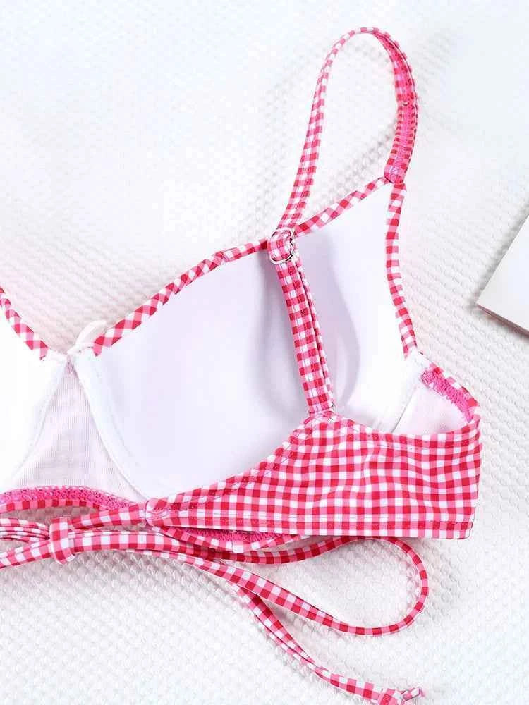 Triangle Bikinis Bow Swimsuit Women Sexy Swimwear Bandage Bikini Set Summer Biquini Female Beachwear Low Waist Thong Swimsuits