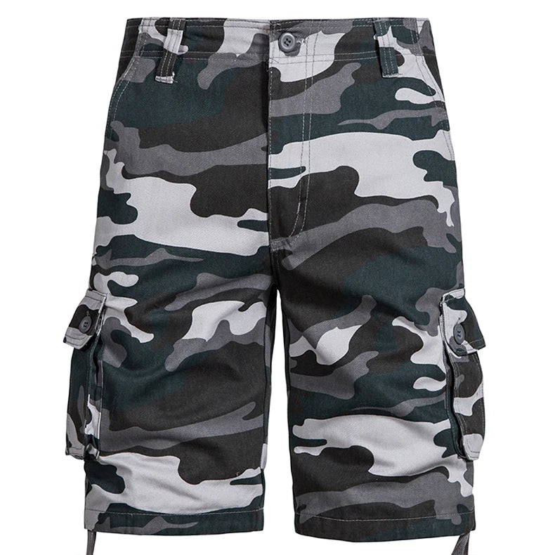 Tactical Cargo Shorts Men Camo Joggers Shorts Casual Outdoor Sports Half Pants Pocket Cotton Breathable Cargo Shorts