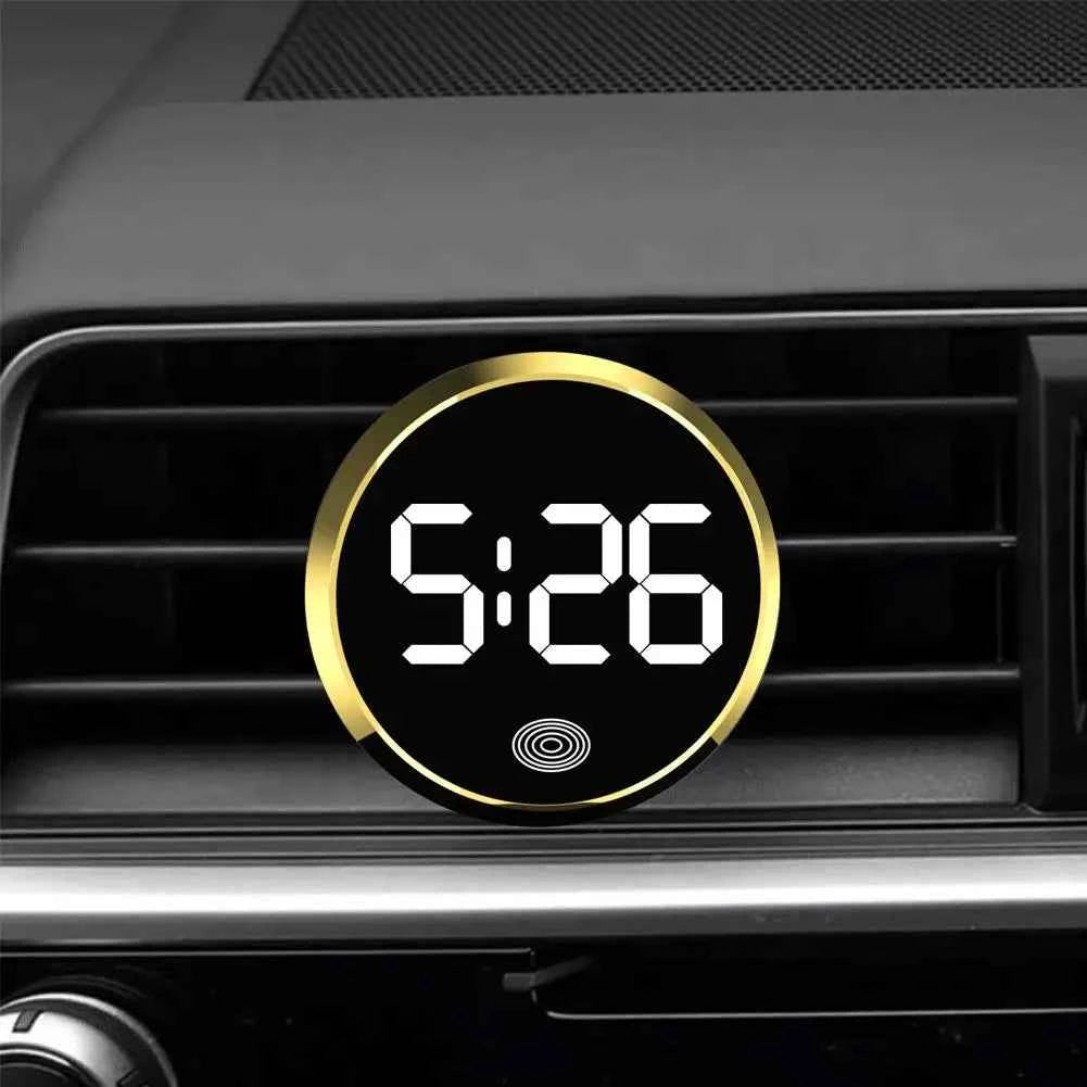 LED Car Clock Luminous Automobiles Internal Stick-On Mini Digital Clocks Auto Ornament Car Accessories