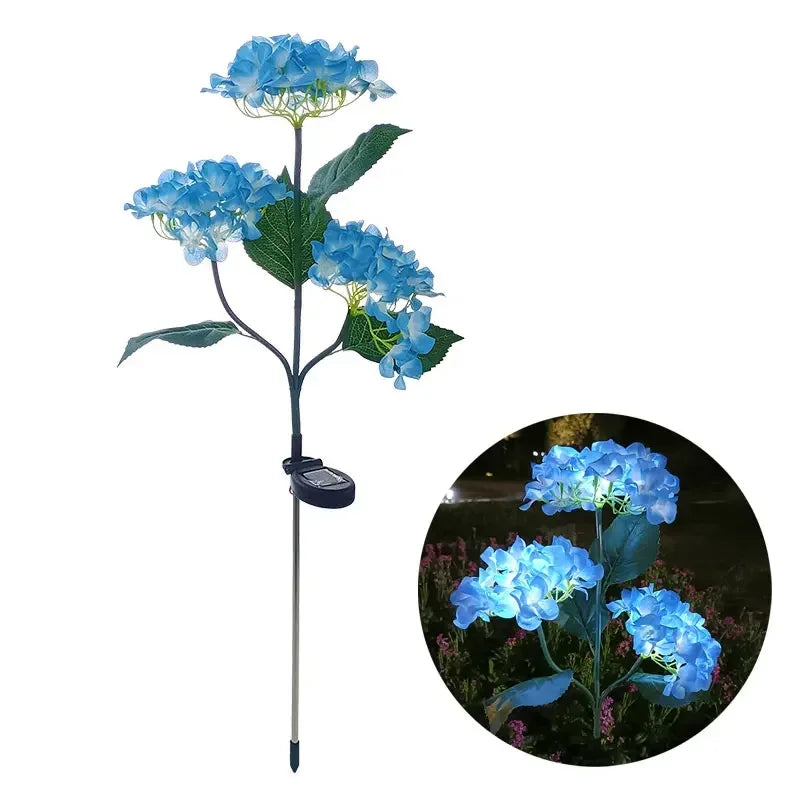 Solar Lights Outdoor Garden Light Waterproof Solar Garden Lights with Hydrangea Flower Lights LED Solar Powered Landscape Lights