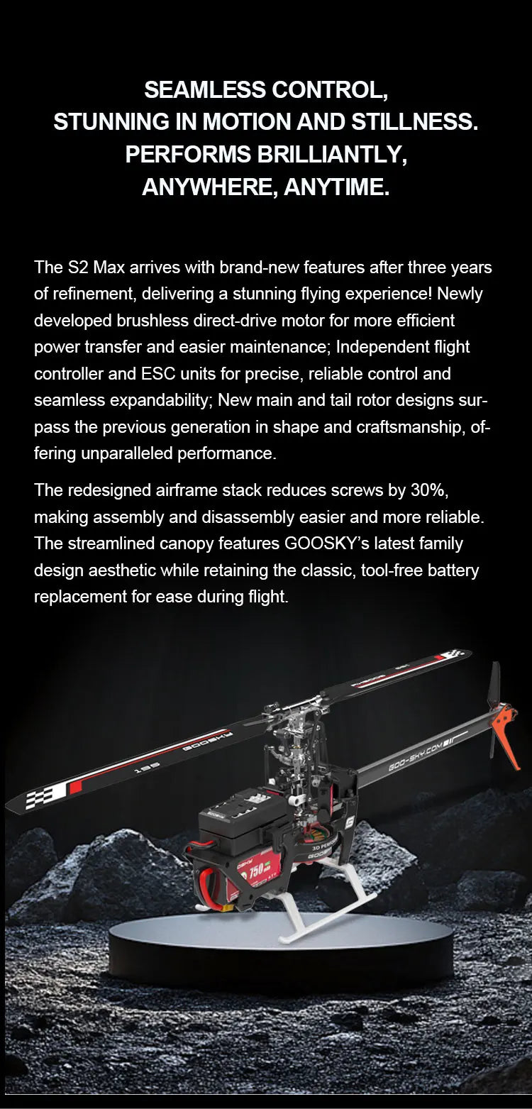 In Stock GOOSKY S2 Max LEGEND 6CH 3D Helicopter