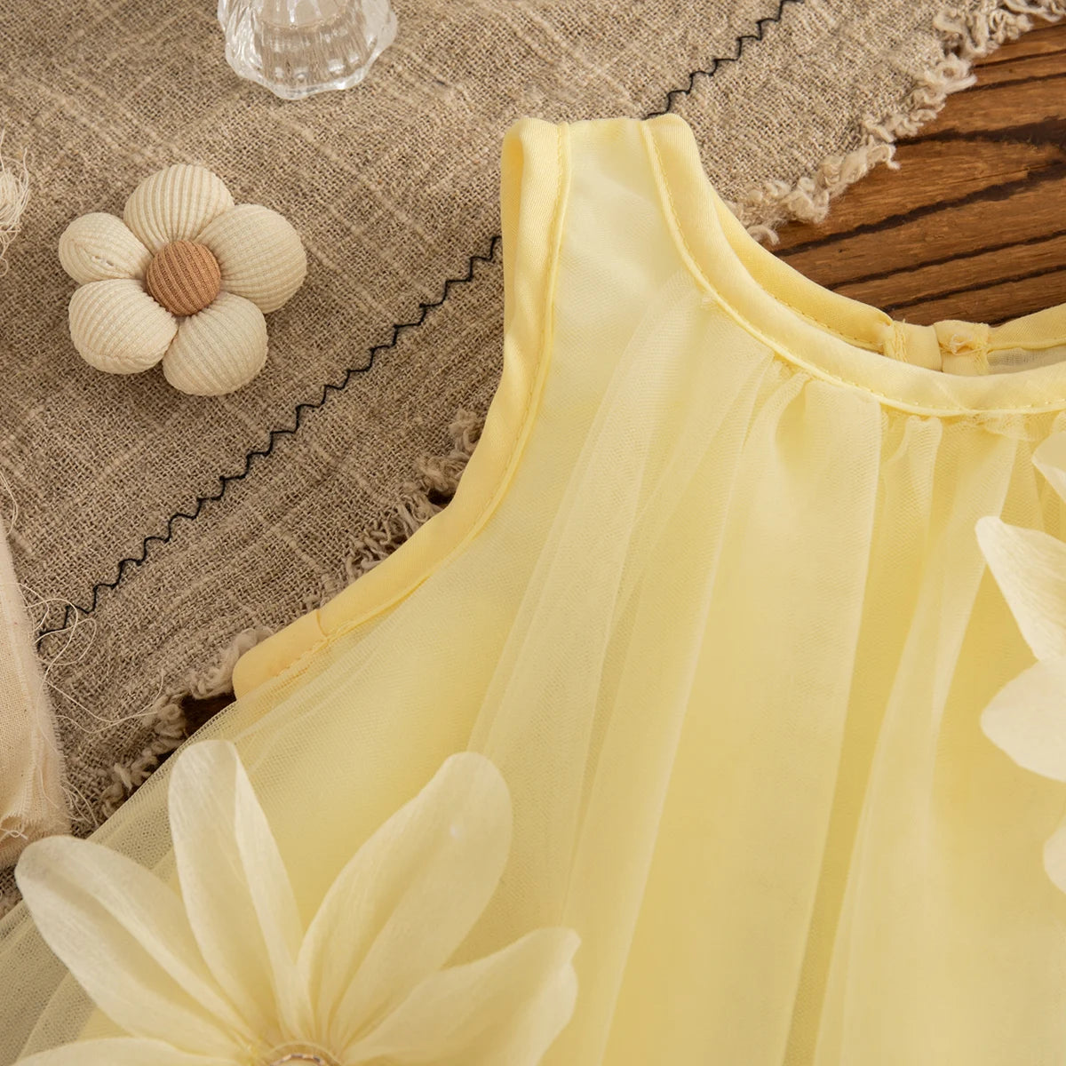 Baby Girl Pink Dress Flower Sweet Sleeveless Feather Gauze Princess Dress Wedding Party Dress for Kids Girl