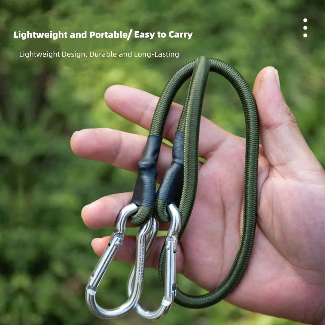 2Pcs 60cm Elastic Rope with Hook Bungee Cord, Outdoor Heavy Duty Bungee Cord, Camping Luggage Packing Ropes Camping Accessories