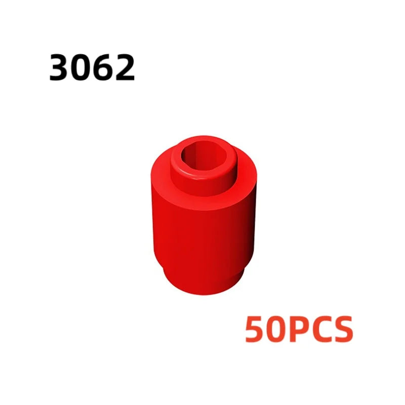 50PCS 3062b 30068 35390 3062 Accessories 1x1 Cylindrical Brick DIY Buildings Blocks Educational Toys City Toy