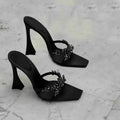 Crystal High Heels Slippers Women Elegant Dress Shoes Fashion Sexy Sandals 2025 Summer Beach Flip Flops Luxury New Mujer Slides