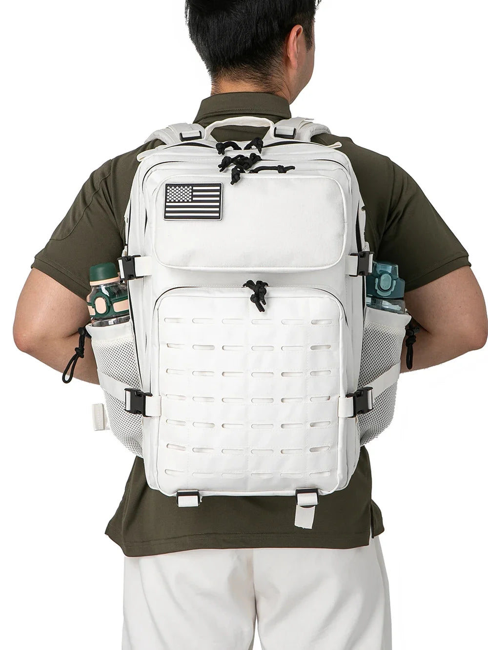 45L Men's Tactical Backpack with Double Cup Holder Hunting Backpack Outdoor Camping Gear Backpack Hiking Survival Backpack
