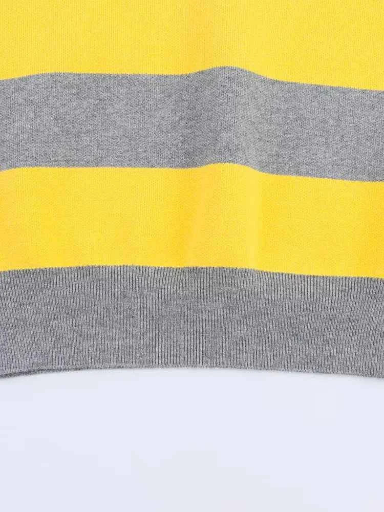 Nlzgmsj 2025  Autumn High Street Chic Women Striped Knitted  Sweaters Women Full Sleeve Vintage Style Tops