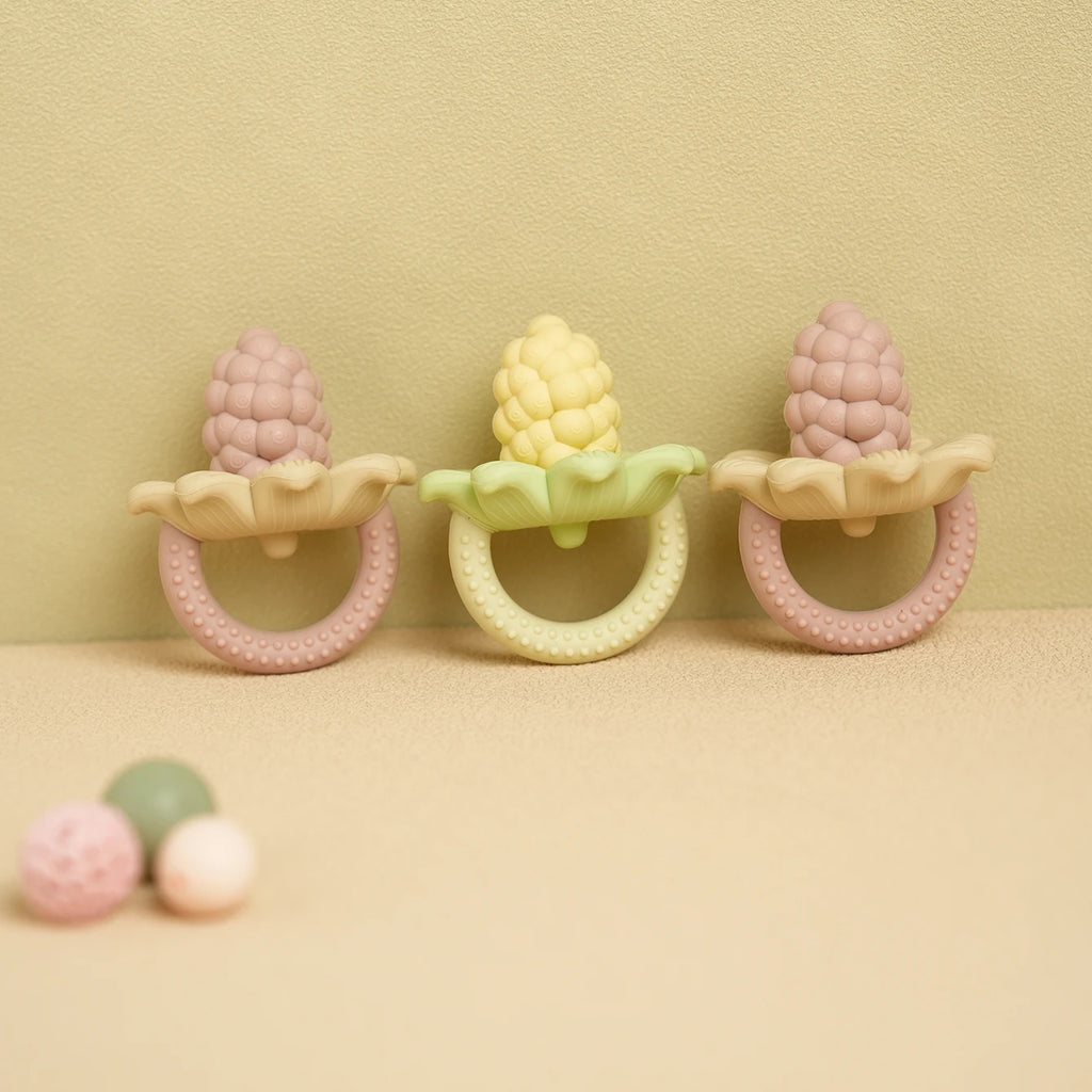 1PCS Silicone Baby Teething Toys Flower Grape Baby Toys Soft Baby Teether Toys Chewing Training Baby Products Baby Accessories