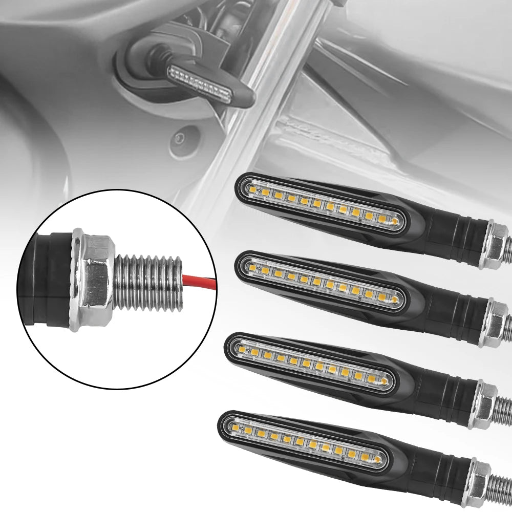 Motorcycle Led Turn Signals Directional Indicators Flashing Rear Tail Brake Flasher Light Stop Signal Light Motorcycle DRL Lamp
